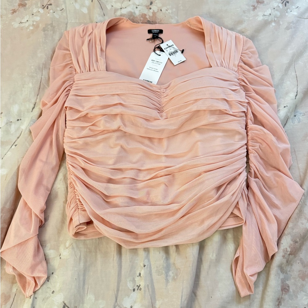 Brand New Women’s Express Body Contour Mesh Cropped Top